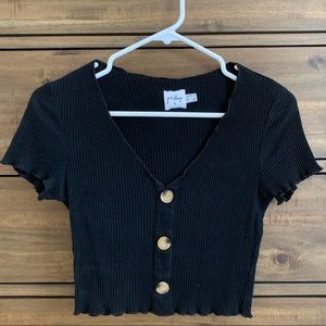 Princess Polly black ribbed crop top
